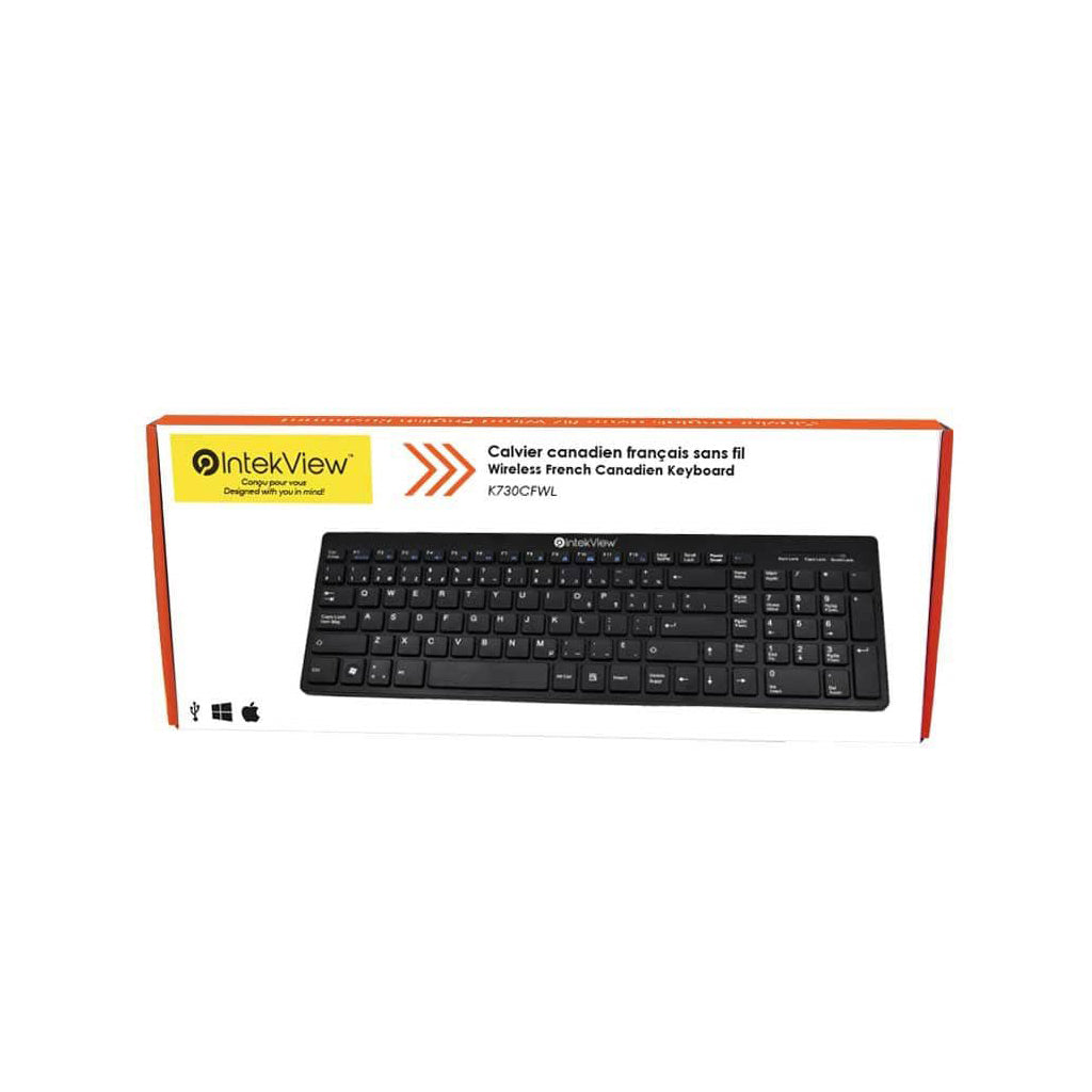 Clavier IntekView canadien français sans fil #ERK730CFWL – Ergoburo